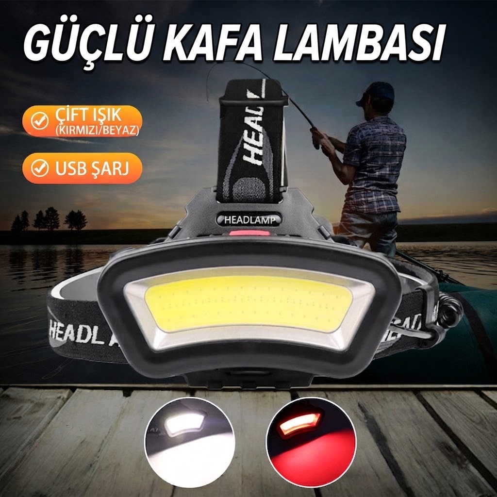 Şarjlı Balıkçı Kafa Lambası